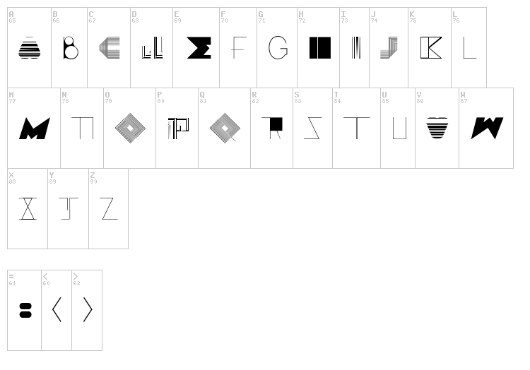 Boss M font map